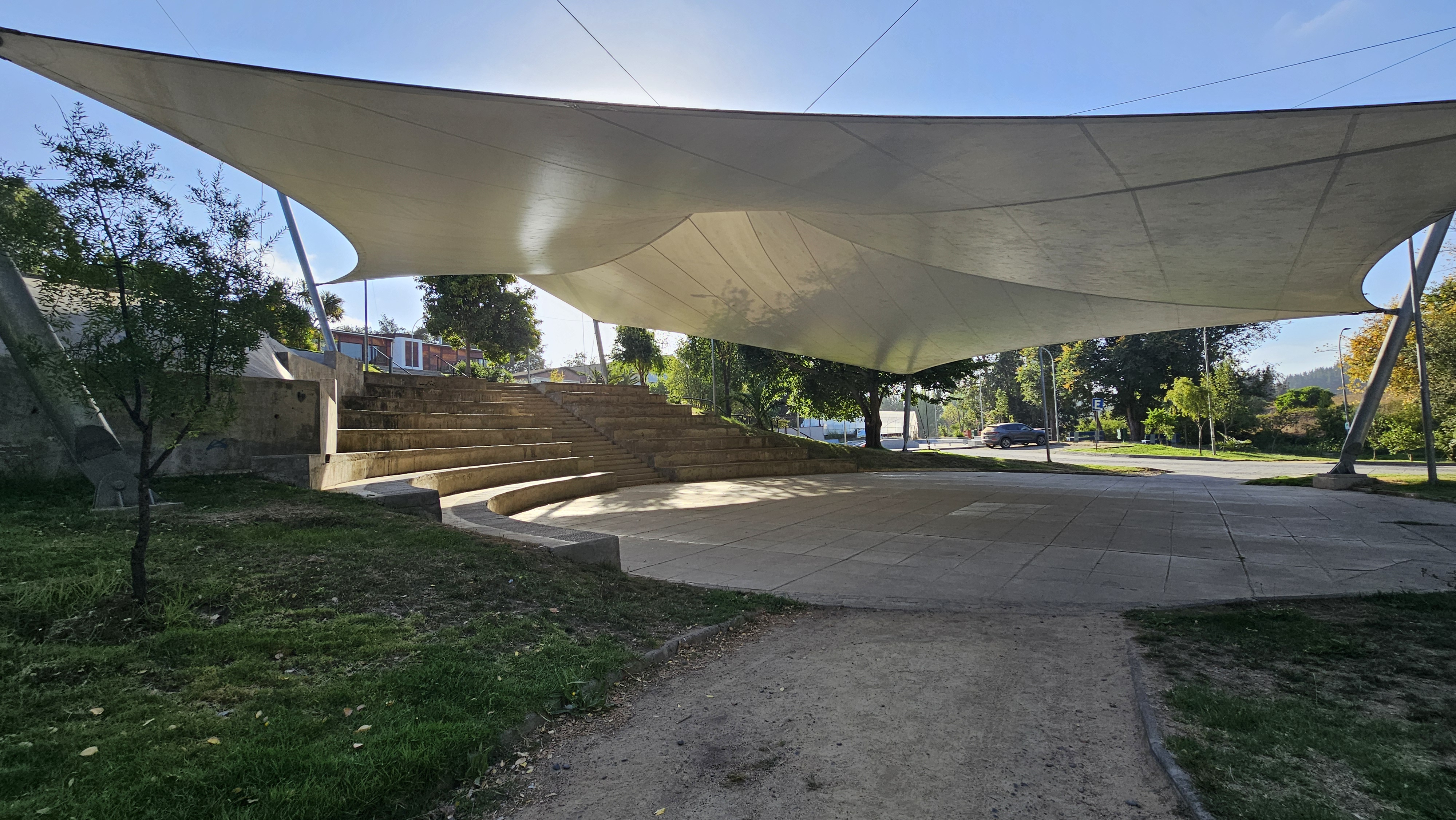 Fotografía del sector sombreado del parque